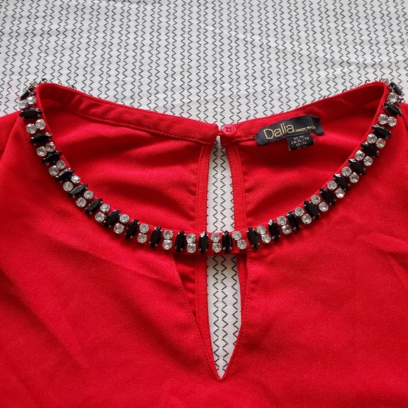 Dalia red womens blouse - Picture 2 of 6